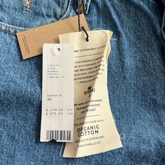 NWT Thrills Big Slacker Loose Fit Jeans Size 32 Baggy Medium Wash - Picture 9 of 14